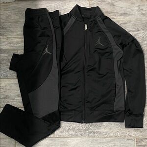 Youth size 12/13  Jordan Black and Gray Track Jacket suit